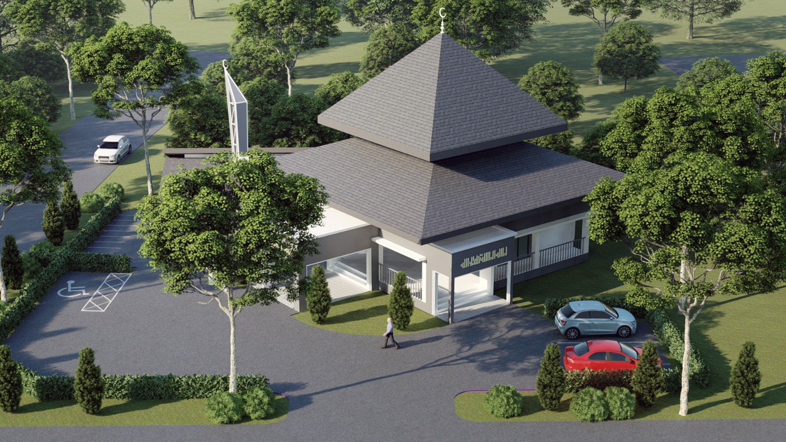 Gambaran 3D Rekabentuk Surau Umar Al-Khattab